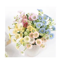 

Cheap ornament decoration mini plastic potted artificial plants, 32cm height artificial 6 heads of Chrysanthemum