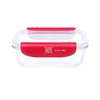 High Quality Round Shape Glass Storage Food Container Set with Lock Lid