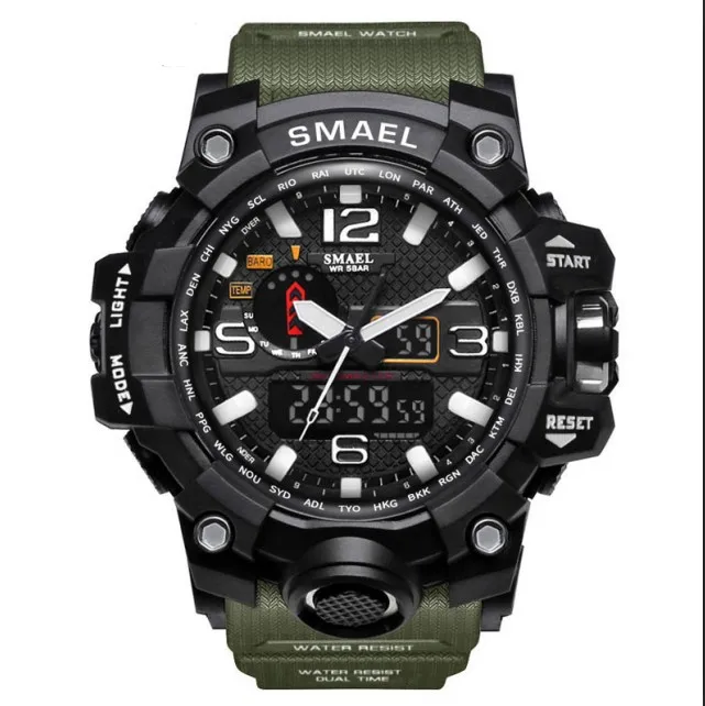 

Top Sales SMAEL 1545 Army Green Men's Outdoor Waterproof Sport Watch