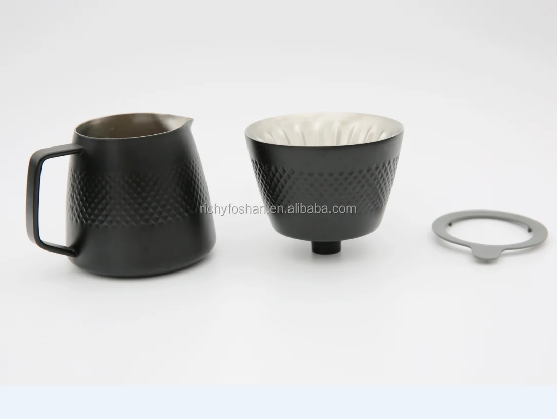 Double Wall Stainless Steel Pour Over Coffee Maker With Permanent Filter Coffee Brewer And Stand