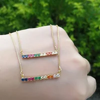 

fashion simple jewelry gold plated rainbow pendant