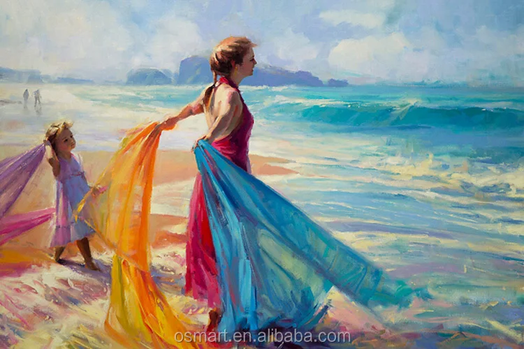 mother and child oil painting realist realistic oil painting