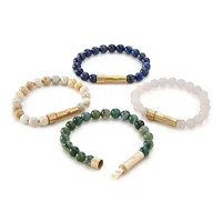 

Wholesale yoga natural stone bead wish intention tube bracelet stretch hidden message tube bracelet for secret gift
