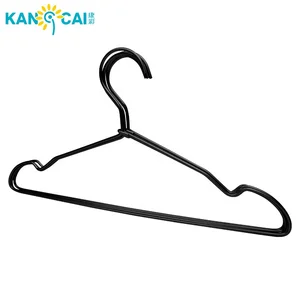 Image of Factory supplied logo hanger black metal nonslip clothes hanger