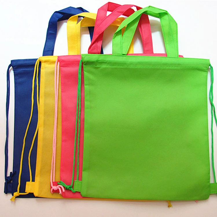 

Eco-friendly reusable non woven drawstring bag carry pouch for gifting, Customized color(blue,white ,black ,yellow ,green )