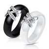 Hot Selling Fashion Jewelry Micro Paved Zircon Creative Ceramic Couple Ring for Men Women