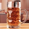 1 Liter and 0.5L Dimpled Glass Beer Stein German Style Extra Large Glass beer mugs