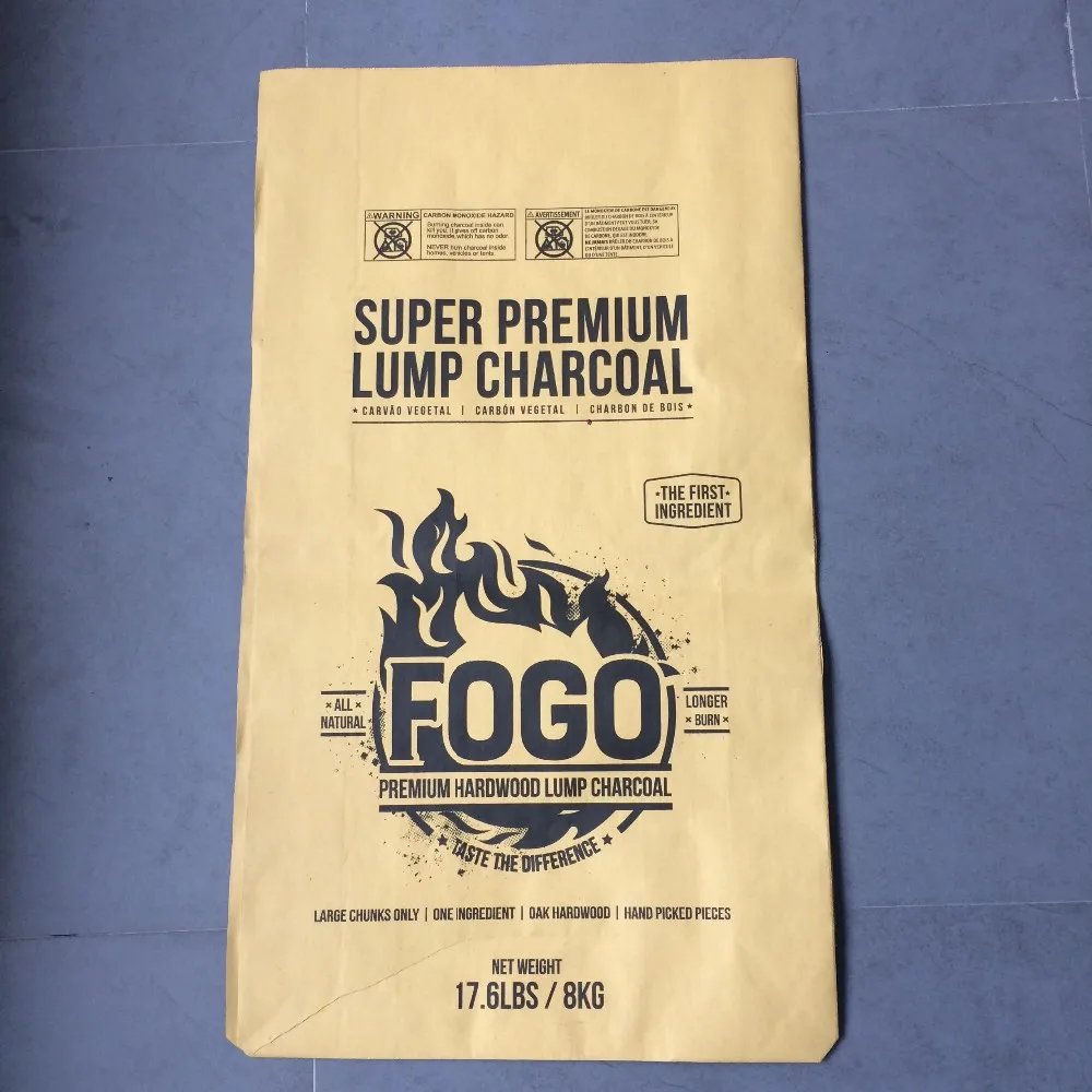 Brown Kraft Paper Packaging Charcoal Bag 3kg 4kg 5kg Charcoal Briquet