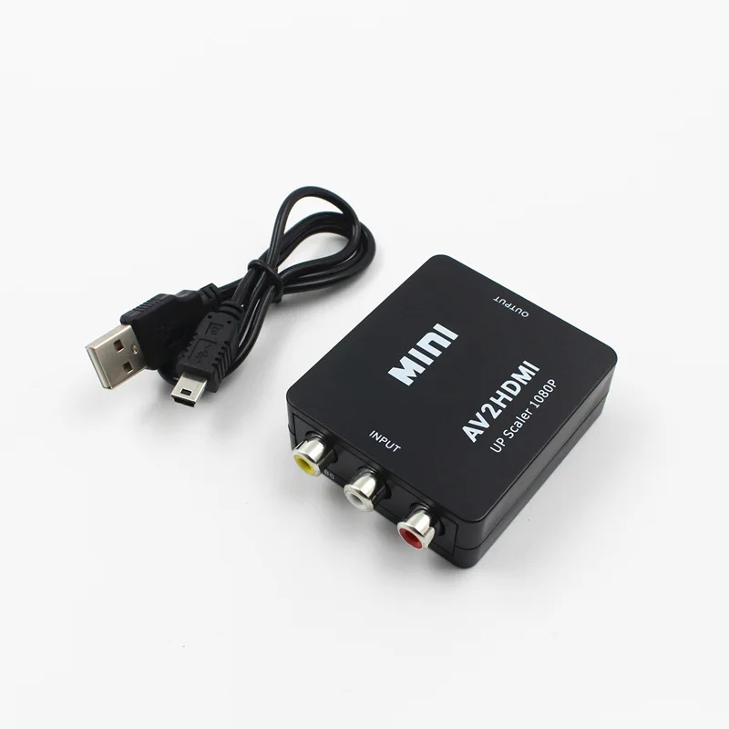 AV zu HDMI Videokonverter Cinch CVBS zu HDMI Konverter Adapter Mini AV2HD Neu