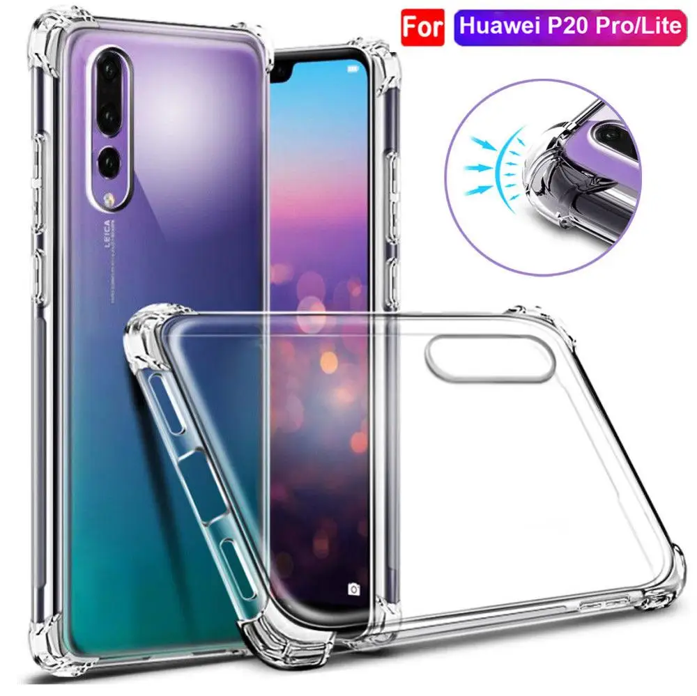 
360 degree Shockproof Soft Silicone TPU Clear transparent Cases Cover For Huawei P20 pro /lite 