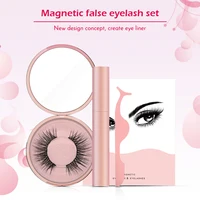 

New Magnetic False Eyelashes Waterproof Magnetic Eyeliner Handmade Magnetic Lashes Women Eye's Makeup Lashes set with Tweezer