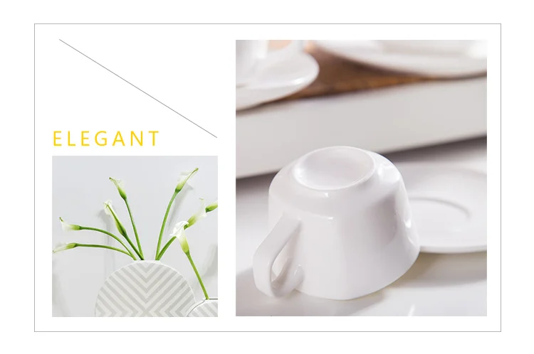 Antique Ceramic White Coffee Cup With Saucer Bulk Espresso Cups