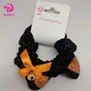 Factory Latest Cute Scrunchy Halloween Large Sequin Cat Ears Hair Scrunchies With Bow And Bell