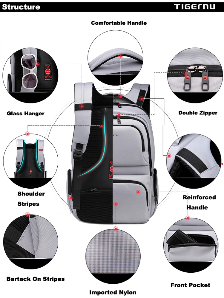 Original color life internal frame brand backpack production with many pockets and ear phone holder in the backpack for ladies