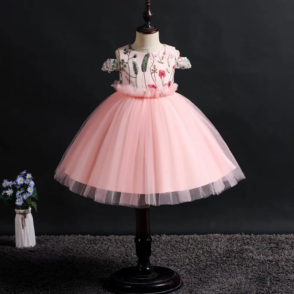 European style  one year baby party dresses   flower girl  bridesmaid dress patterns    baby girls frocks designs for birthday