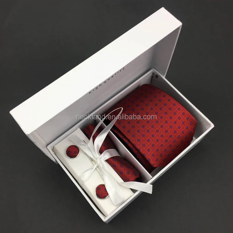 100 Silk Woven Red Tie Gift Box Set Buy Tie Gift Box Set,Tie Set,Red