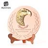 custom rose gold plating 3D eagle embossment logo rose gold metal trophy plate