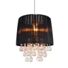 Cone pleated voile black fabric decors hanging pendant acrylic lamp shade