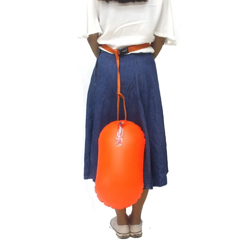 

Inflatable PVC swimming float dry bag open water swim buoy, Orange,blue, green, pink,light blue