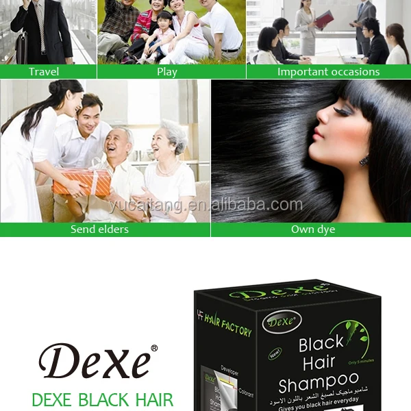 Yucaitang Black Hair Dye Shampoo Cover Gray White Hair Into Black
