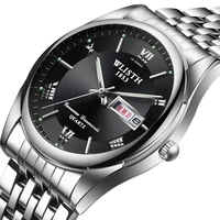 

WLISTH watch men's steel belt quartz watch luxury business luminous waterproof double calendar men's watch wholesale