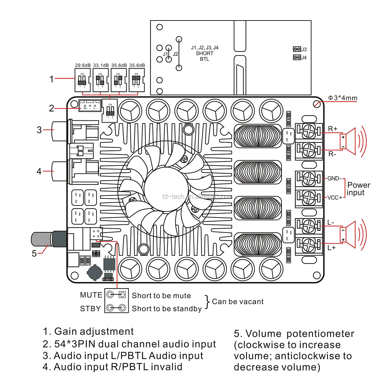 Tda7498e характеристики схема подключения