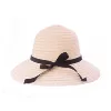 Bandage Hats Ribbon Ladies Large Fancy Wide Brim Summer Beach Straw Hat