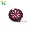 Tailor made hot sales Stamping brass Black Nickel Cotton String Custom Keyring for lady