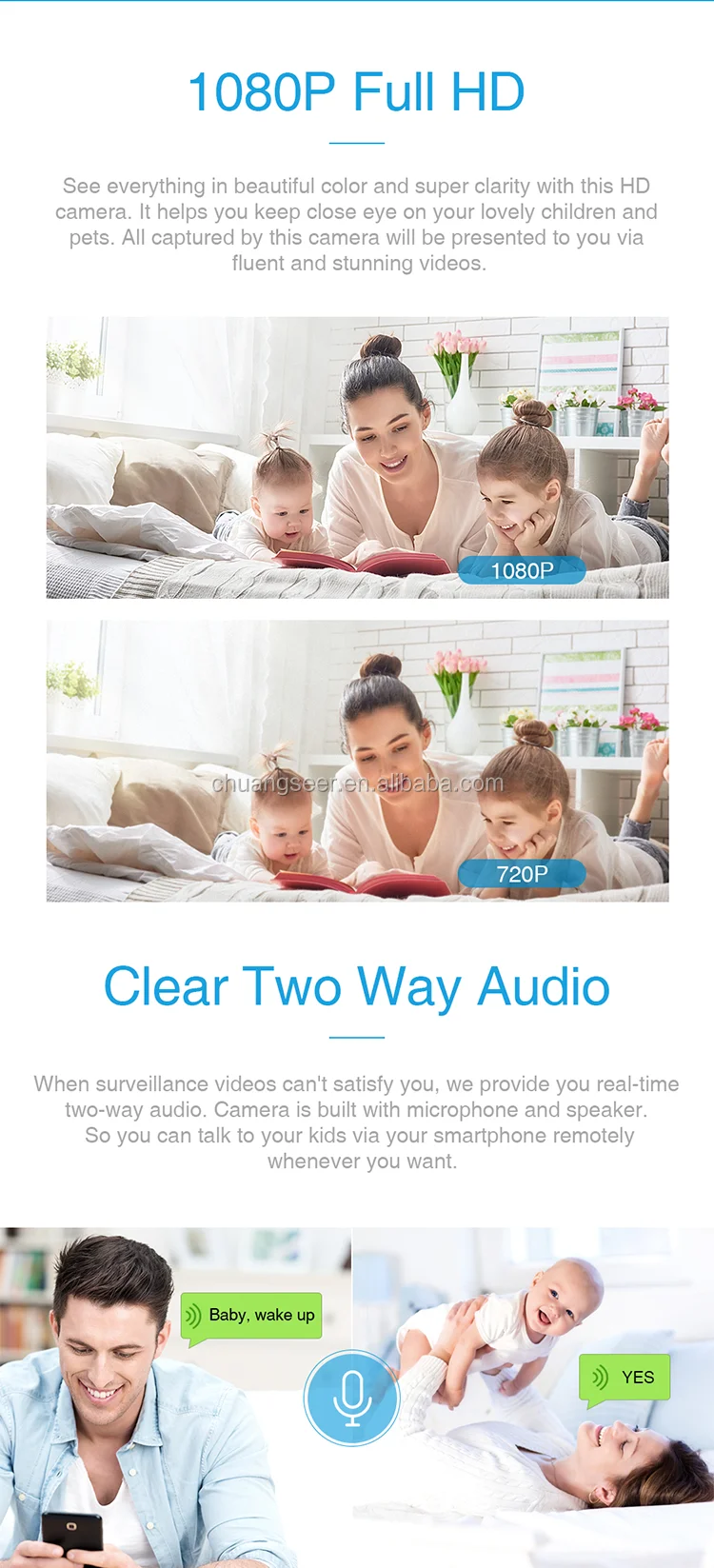 2019 New Home Security Wifi IP Camera HD Smart Cloud IP Camera 1080P/720P