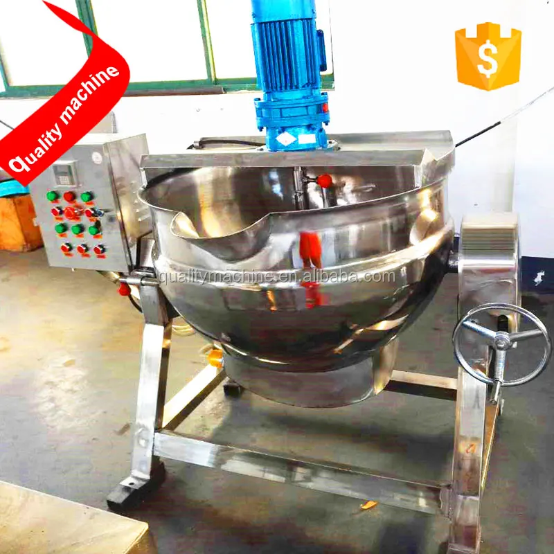 High Quality Industrial Steam Jacketed Cooking Kettle With Agitator