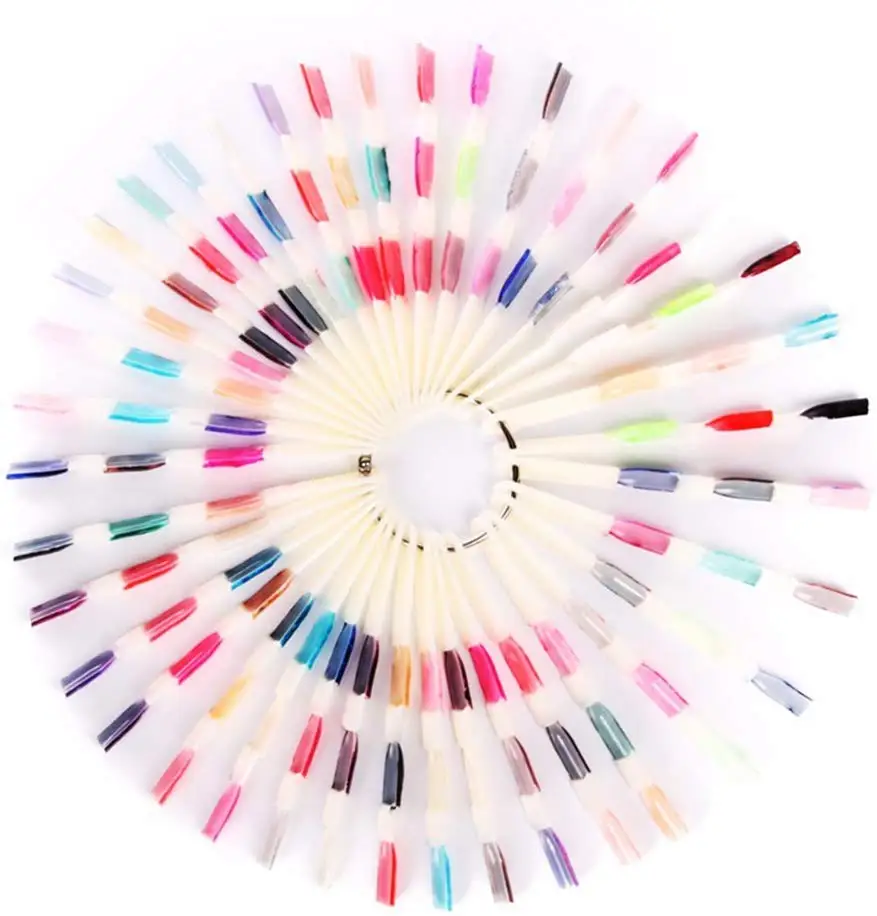 

150 Tips 3 Knots Nail Art Display Board Nails With Ring Salon Tool Makeup Chart Color Sample Practice Fan Nail Polish Display