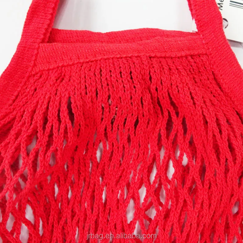 Eco Red Net Style 100% Cotton Mesh Bag For Market Fruit Packing