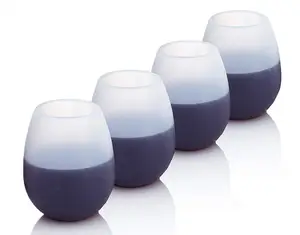 Image of BPA Free Unbreakable Silicone Wine Glasses Stemless Shatterproof Wine Squishy Cups
