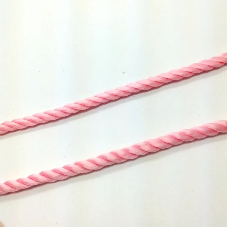 Custom color dyeing 6mm twisted cord pp drawcords for wholesale