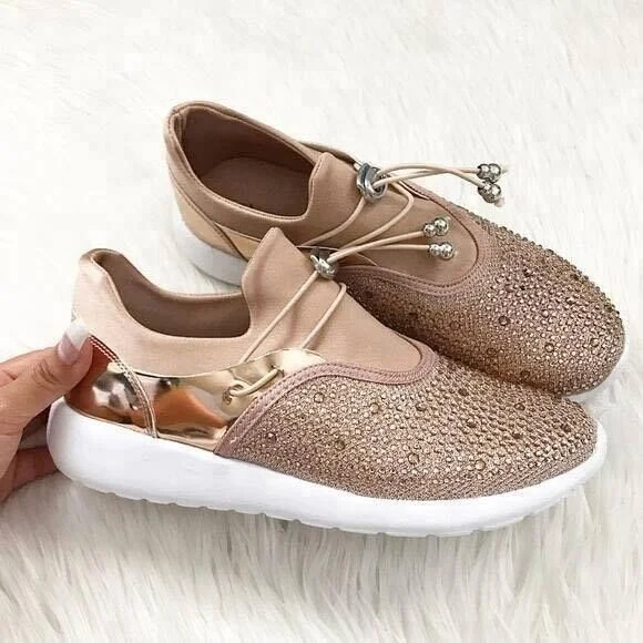 

Wholesale Fashion Monogram Glitter Sneakers, Blue