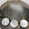 CH-CKN0041 Exquisite high quality shell necklace,plating gold color edge shell pendant jewelry cheap wholesale