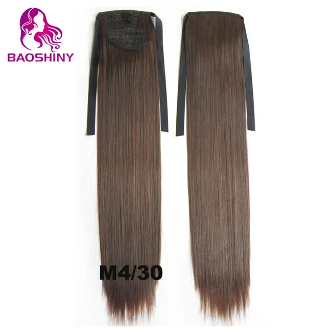 

22inches Straight Synthetic Hair Ponytail Hair Clips Pony Tails Hairpiece Ribbon Ponytails Extensions Synthetic Hair Piece