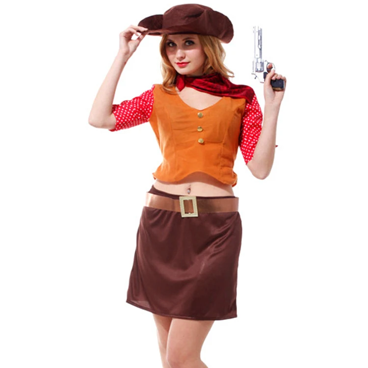 Sexy Full Open Lady Cowgirl Costumes For Halloween Sexy Cosplay Costume ...