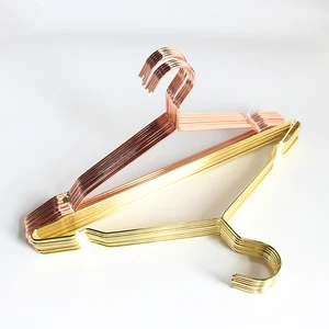 Image of Rose gold hooks metal wire hanger for clothes