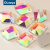 Factory Price Polygon Shape Sew on Glass Stone Crystal AB Cosmic Sew on Gemstones with Holes for Sewing Dress