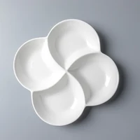 

10-14 inch Trust worthy factory porcelain tableware hot sale Lovely style wholesale price ceramic 4 compartment plates