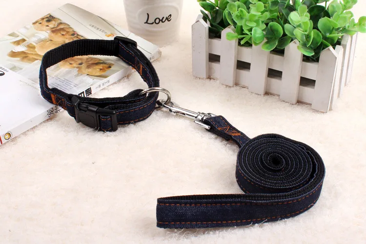 The best buy amzaon hot sell jean dog leash collar harness threepiece