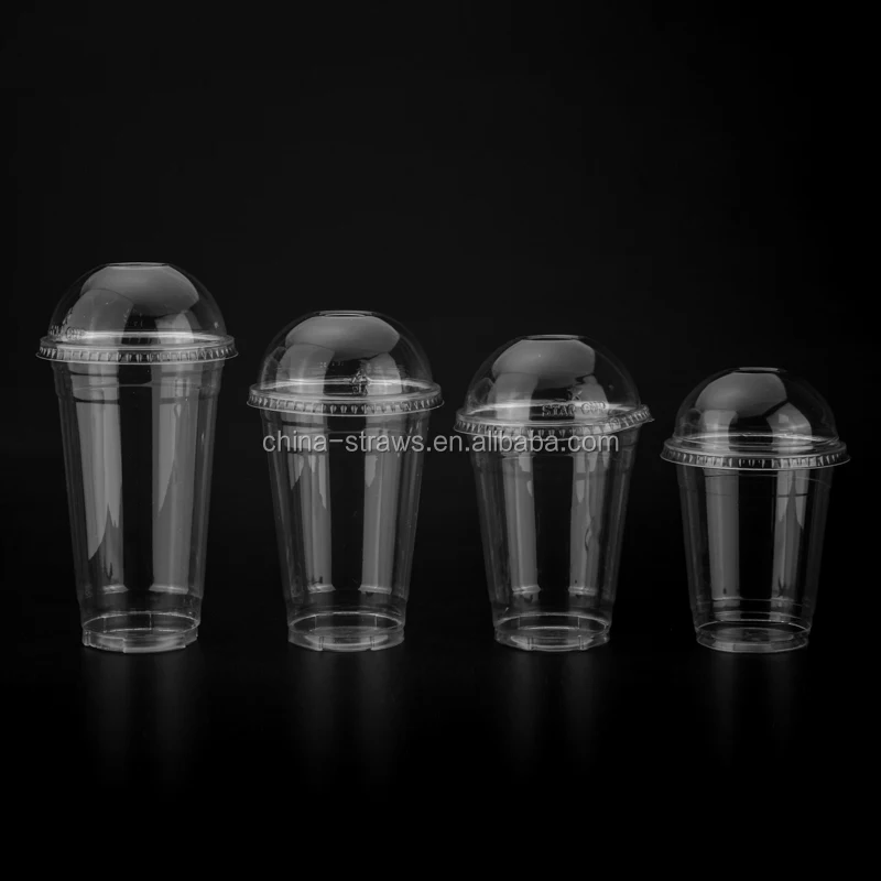 Pet Plastic Cups For Iced Coffee And Fruit Juice Pet Cups With Lids