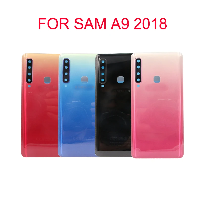 

Electermi original tapa Battery Cover Housing Back Glass Door case for Samsung A9 2018 with camera glass