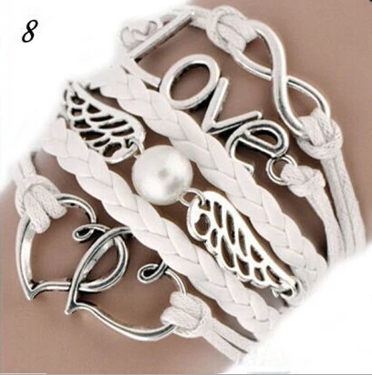 

Hot-sales Europe's popular multilayer leather braid bangle fashion cord wrap bracelet for women wholesale, Colors