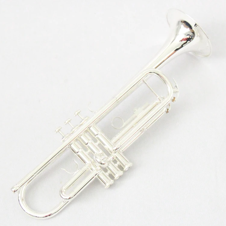 OEM Professional Silver Plated Brass Body Bb Key Trumpet