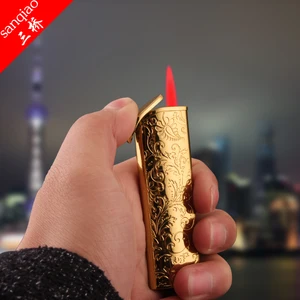 China manufacturers sell inflatable gas straight up pattern gold The wind lighters wholesale TL603