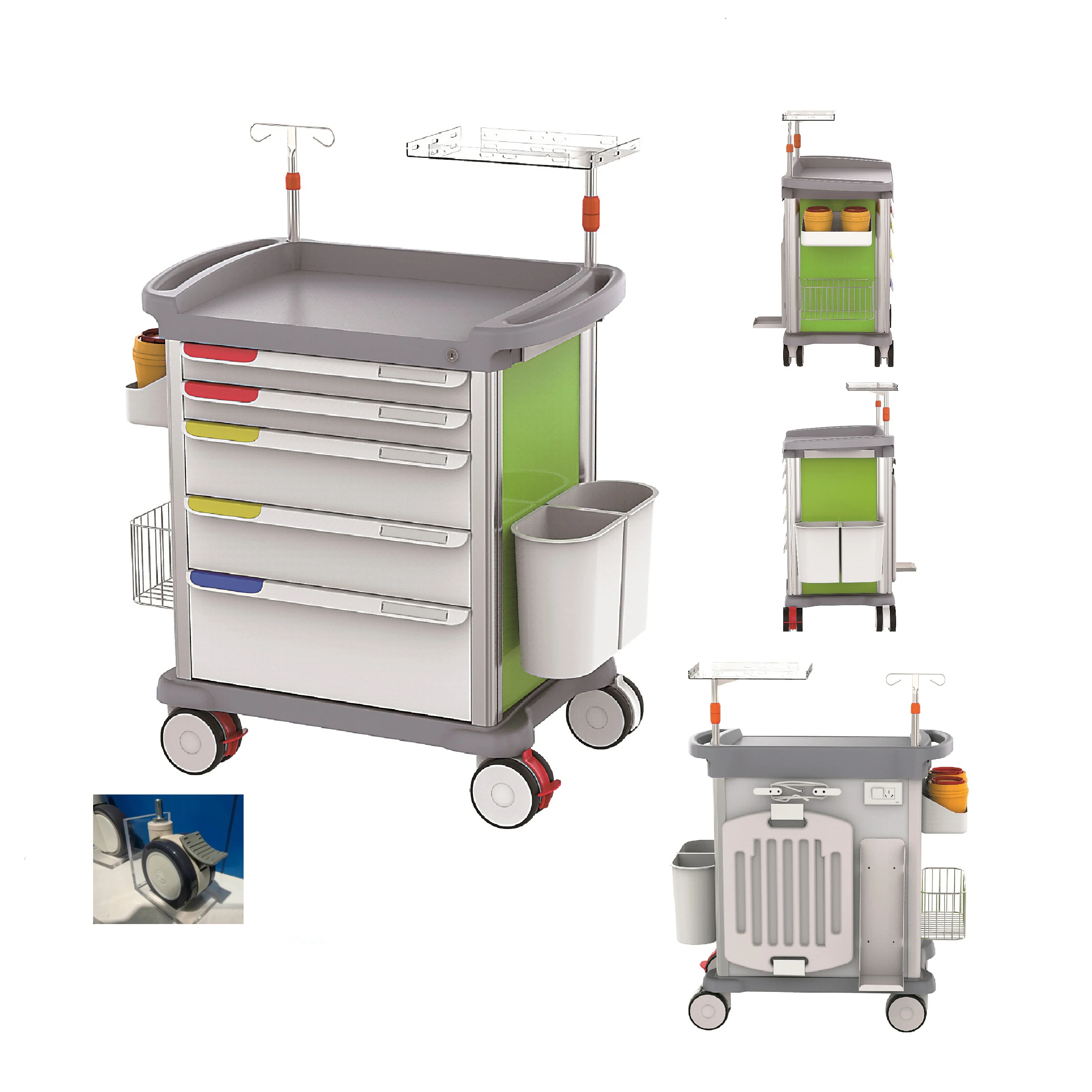 
Italy new design hospital medical emergency crash anaesthesia trolley cart price 