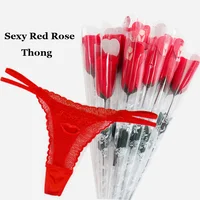 

Yun Meng Ni Factory Selling Sexy Transparent Thongs Sexy Hot Red Rose Thong G-String