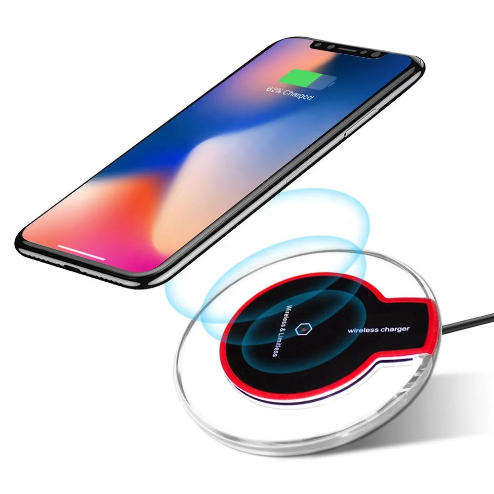 

Fantasy Universal Portable Crystal Mobile Phone Qi Wireless Charger pad for iphone 8 plus X Xr Xs max for Samsung s8 S9 s10 +, Black ,white